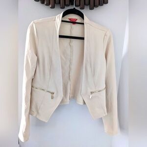 GUESS Women's Beige Blazer with Gold Accents